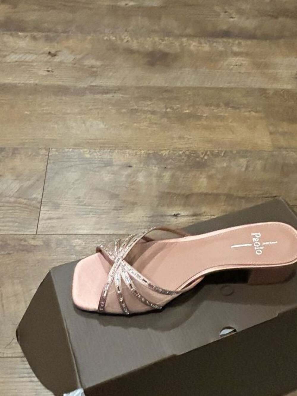 Linea Paolo Rose Gold Strappy Block Heel Sandal